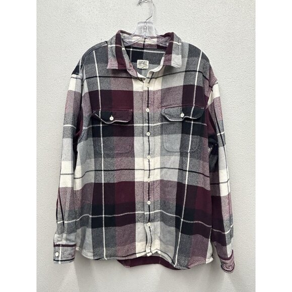 American Eagle Mens flannel Shacket Large Tall LT Plaid Grunge Lumberjack Thick - Picture 1 of 6